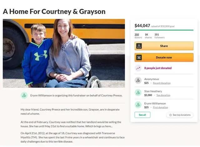 Courtney Preece gofundme