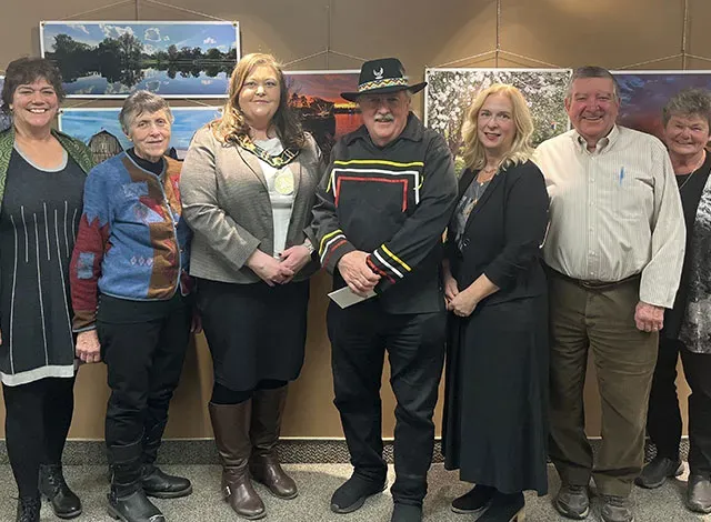 Council-and-Elder-Larry-McDermott Mississippi Mills Council with Algonquin Elder Larry McDermott.