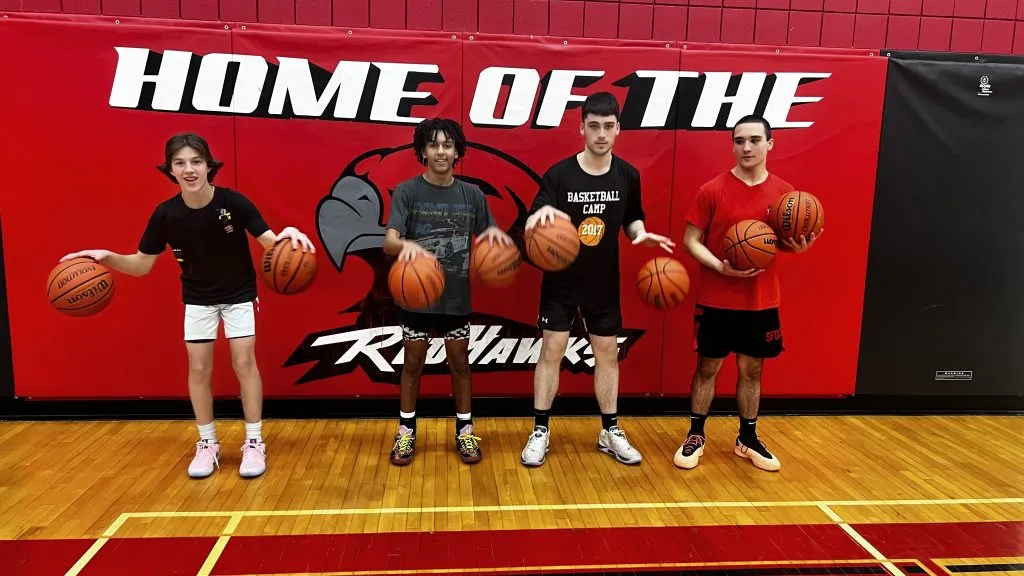 The Smiths Falls District Collegiate Institute junior boys’ basketball captains