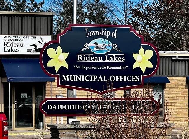Rideau-Lakes-Municipal-Office Township of Rideau Lakes Municipal Offices sign.