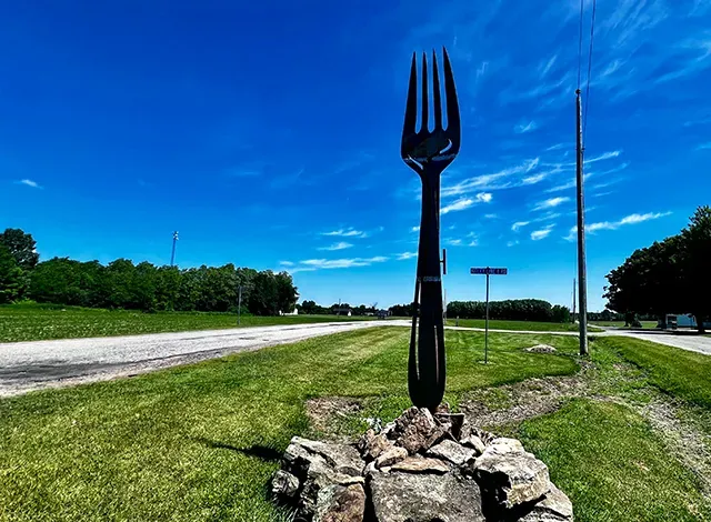 fork-in-the-road The Fork in the Road art installation, Elizabethtown-Kitley Township.