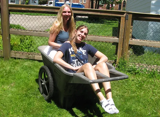 Maggie-Maid Maggie’s great-great granddaughters Leah and Sky.