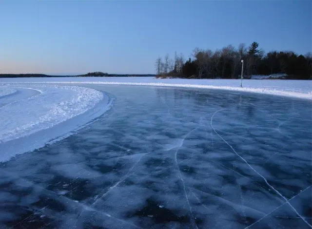 Frozen lake, Portland, Ontario.