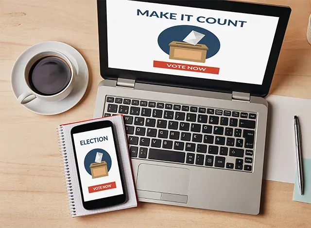 vote online You can vote online durning the 2026 municipal election.