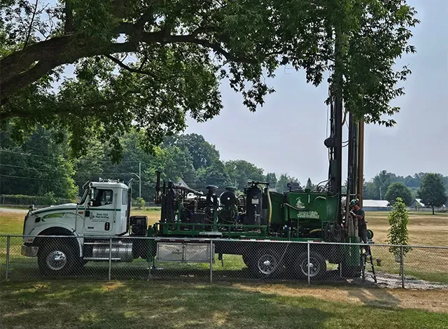 well drilling Delta Agricultural Society digs a new well, collapse of old well causes boil water advisory.