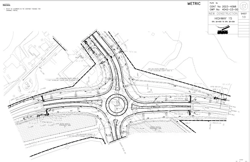 Crosby roundabout drawing/blueprint