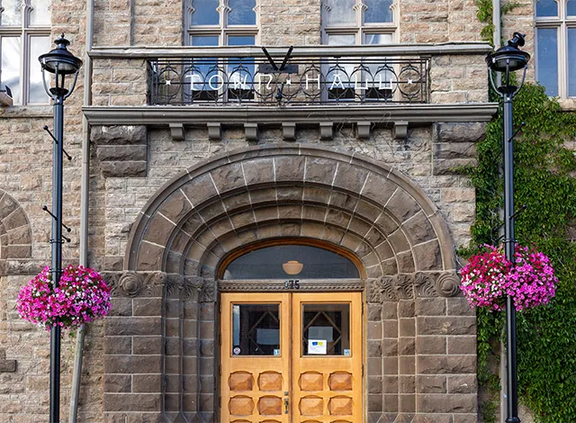Front doors of Carleton Place Town Hall, where council approved the Carleton Place development permit amendment