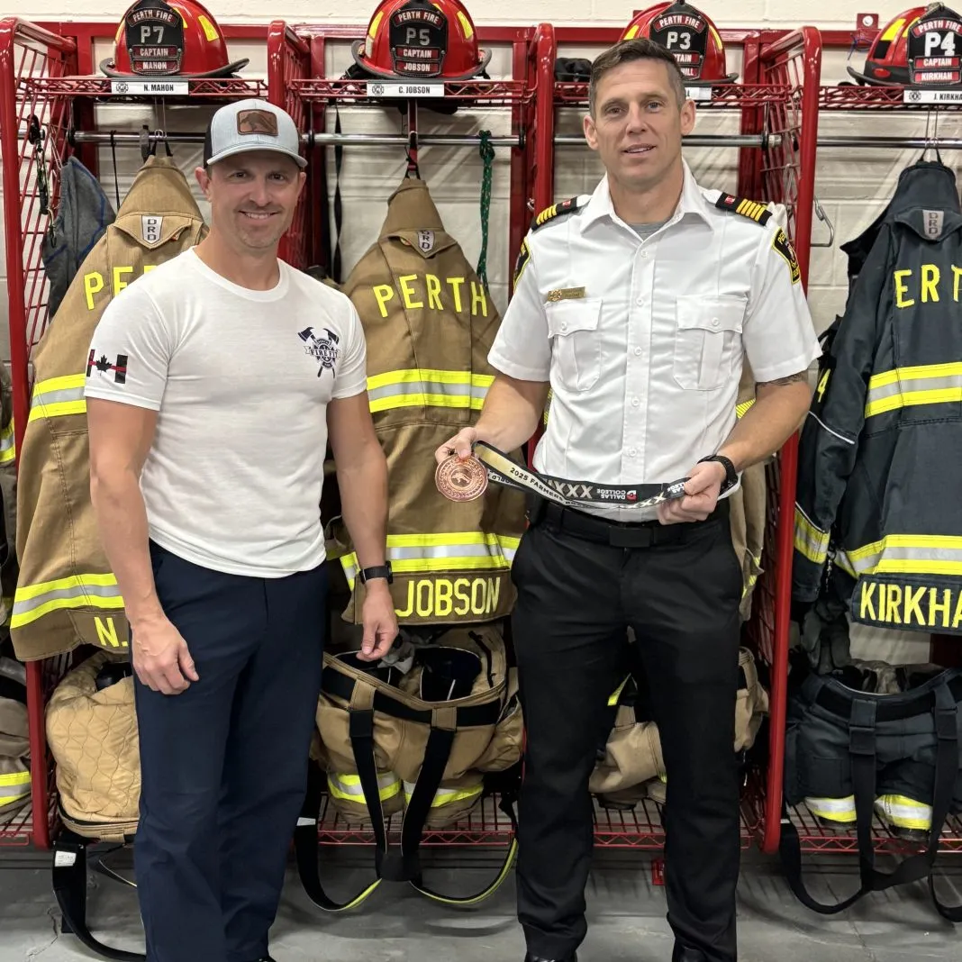 Perth firefighter Jeff Dean and Chief Trevor Choffe