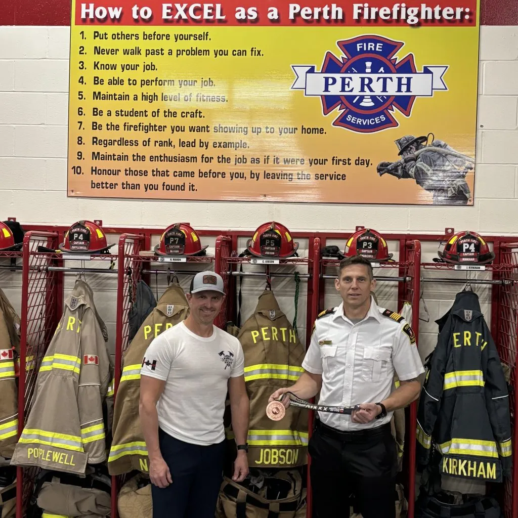Perth firefighter Jeff Dean and Chief Trevor Choffe