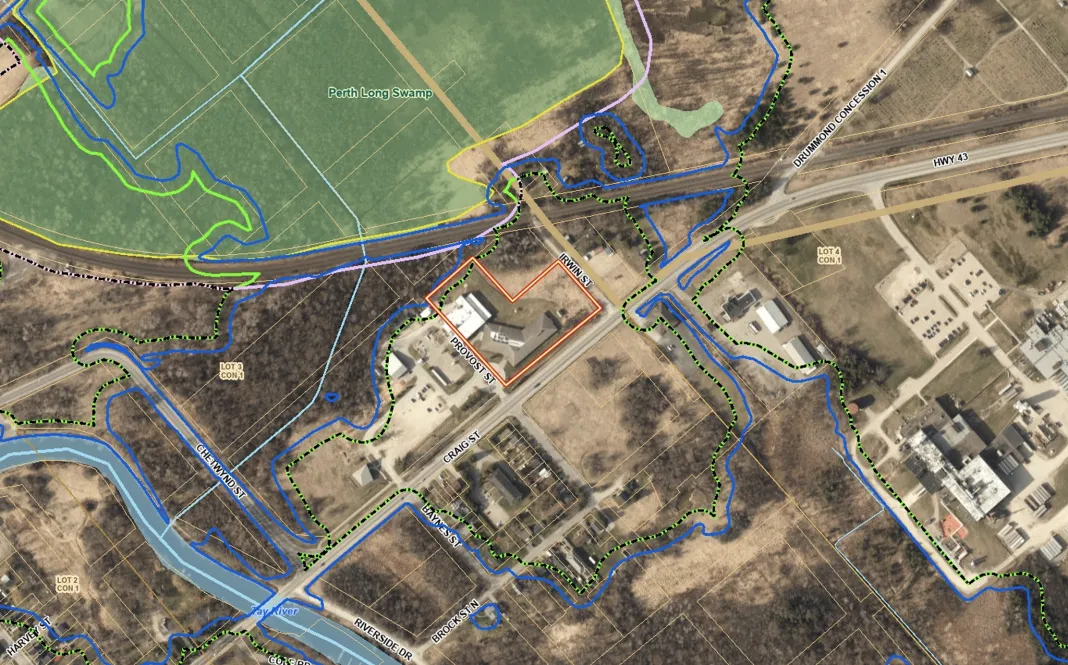 Algonquin College Perth Campus - RVCA Regulation Limit Map